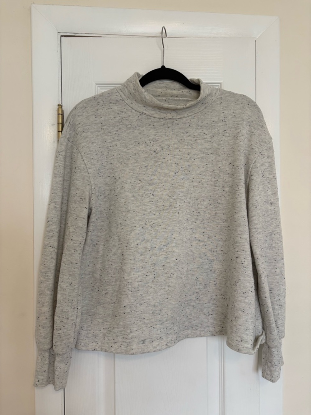 Madewell Light Speckled Gray High-Neck Sweater, Size M